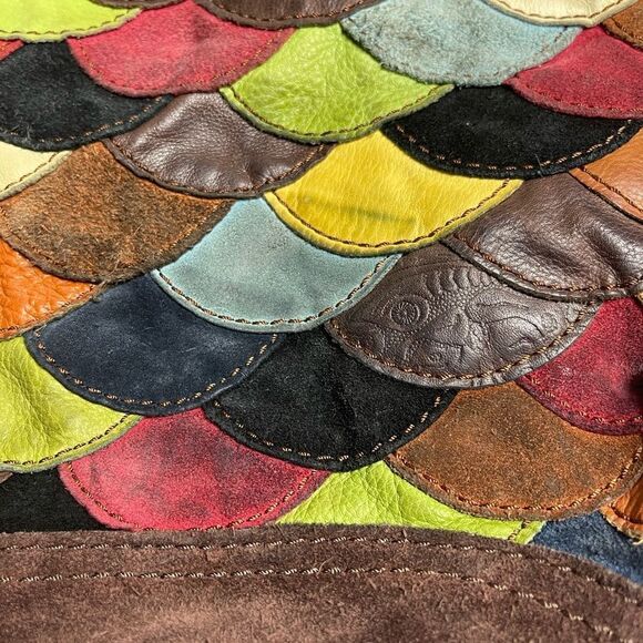 LUCKY BRAND Mult-Color leather & Suede Patchwork HOBO  large Shoulder Bag - Picture 13 of 15